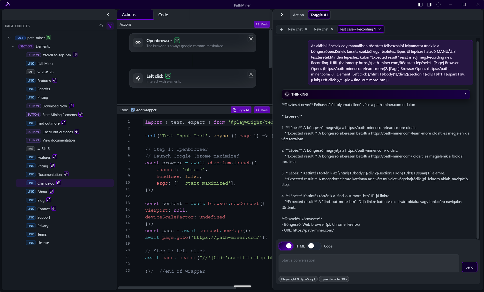AI generated test case